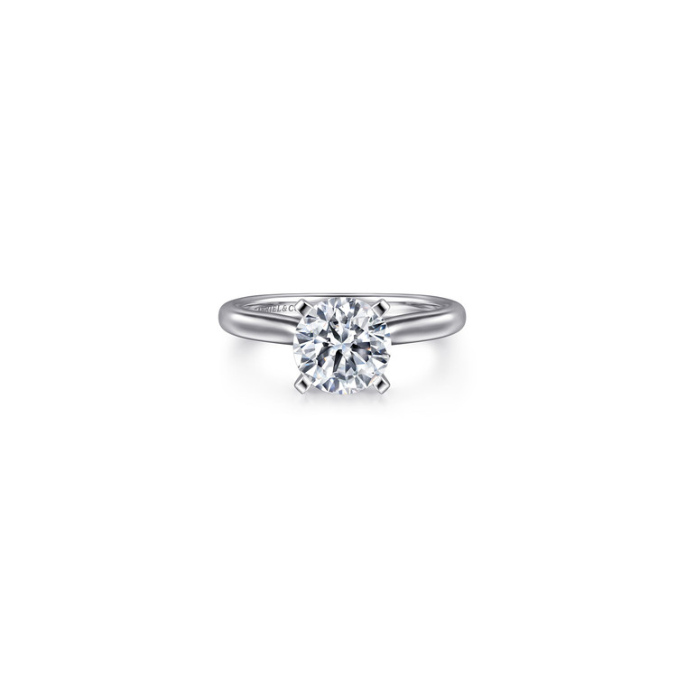 Gabriel & Co. 14KW with Round Diamond Engagement Ring.  SKU: 11007.  Available at DiamondBayJewelers.com