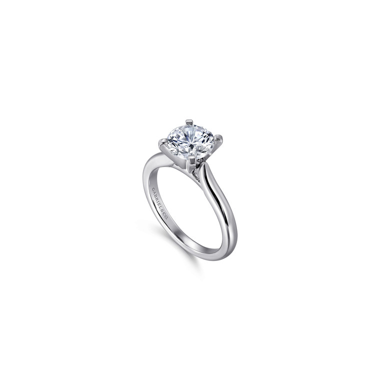 Gabriel & Co. 14K White Gold Round Diamond Classic Collection Engagement Ring.  SKU: 11006.  Available at DiamondBayJewelers.com