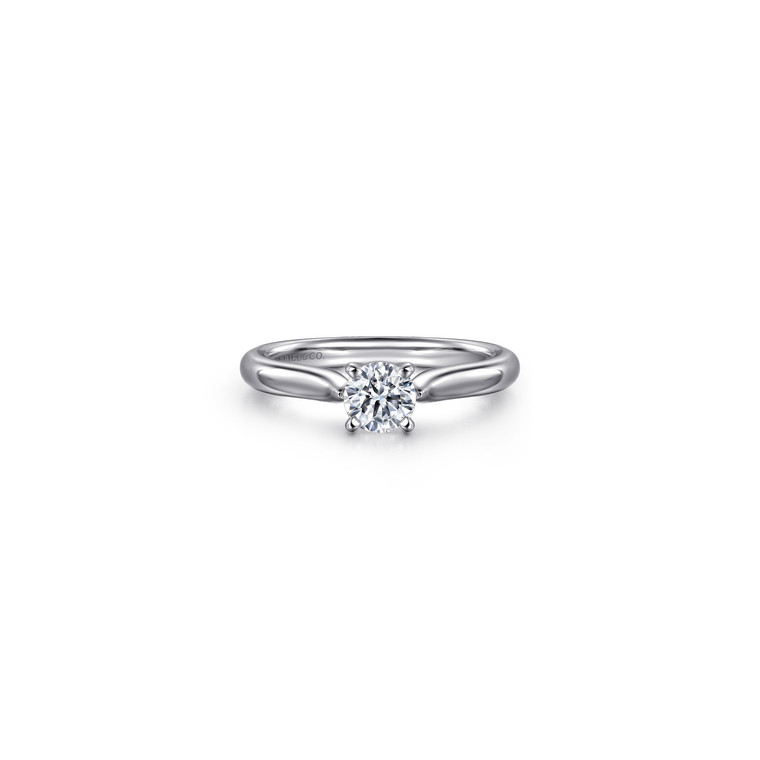Gabriel & Co. 14K White Gold with Round Diamonds Engagement Ring.  SKU: 11005.  Available at DiamondBayJewelers.com