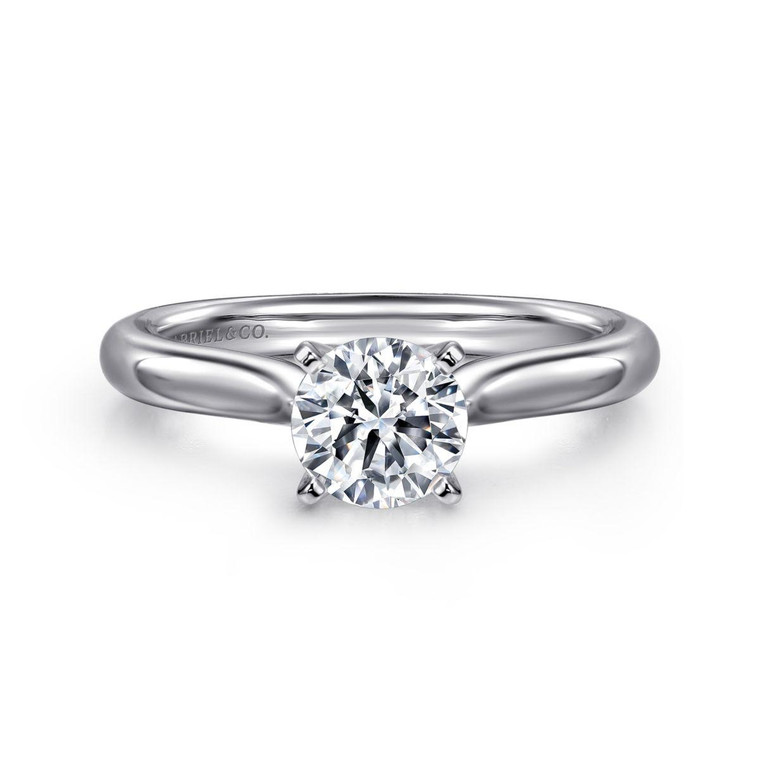 Gabriel & Co. 14KW Gold Round Diamond Engagement Ring.  SKU: 11008.  Available at DiamondBayJewelers.com