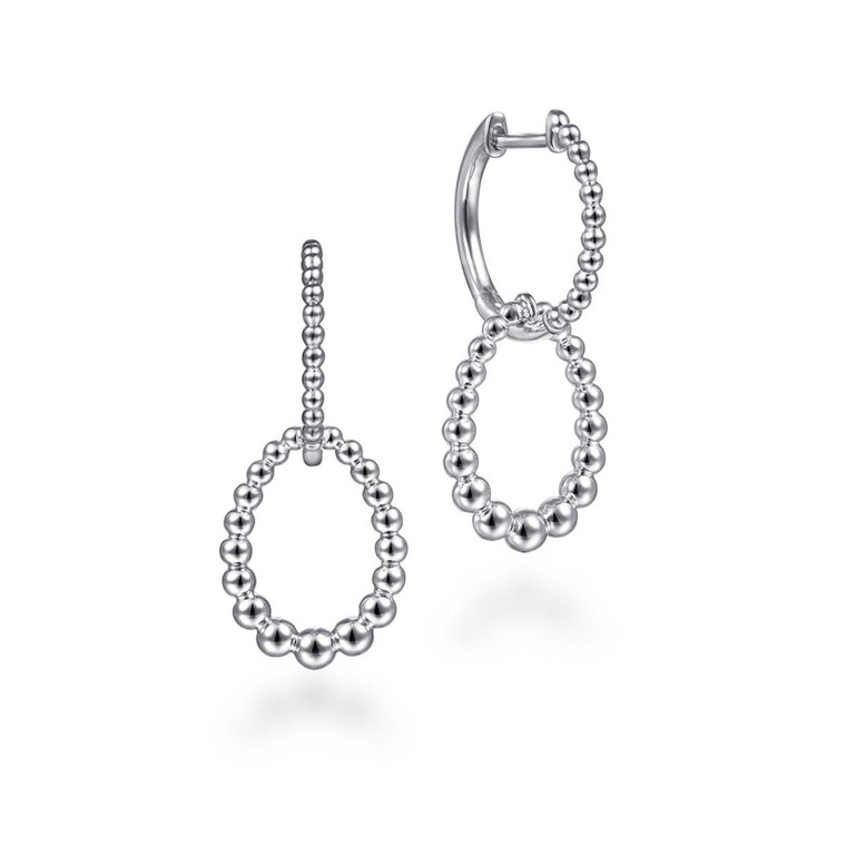 Gabriel & Co. 925 Sterling Silver Bujukan Huggie Drop Earrings.  SKU: 109420.  Available at DiamondBayJewelers.com