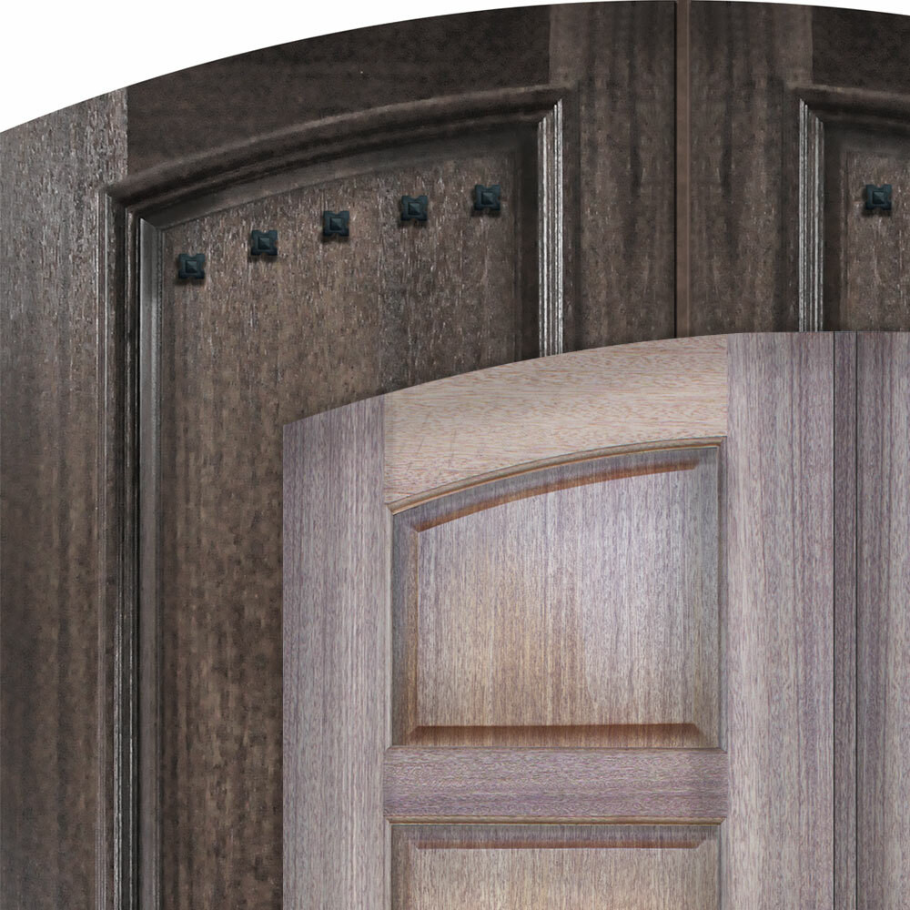 DoorCrafter WoodCraft Solid & Plank 8'0" Arch Top Double