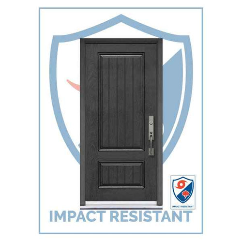 IMPACT RATED | 2 Panel V-Grooved Mahogany | 6'8 Tall - IMP-SBM30682PV
