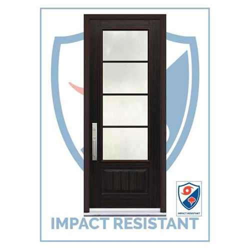 IMPACT RATED | 3/4 Lite 4 Lite Horizontal SDL glass | 8' Tall - IMP-MCR18000-SDL4H