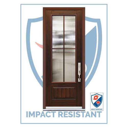 IMPACT RATED | 3/4 Lite 4 Lite SDL glass | 8' Tall - IMP-MCR18000-SDL4