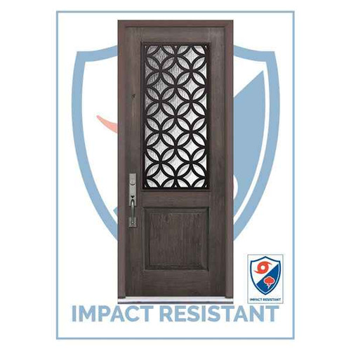 IMPACT RATED | 2/3 Lite Eclectic WI Grille | 8' Tall - IMP-MKR17000WEC