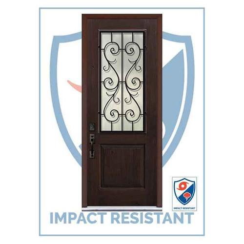 IMPACT RATED | 2/3 Lite St. Charles WI Grille | 8' Tall - IMP-MKR17000WS