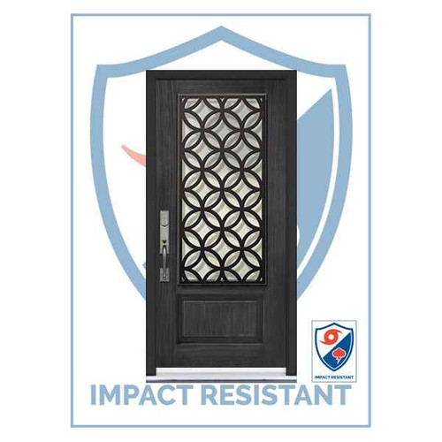 IMPACT RATED | 3/4 Lite Eclectic WI Grille | 6'8 Tall - IMP-MCR08000WMEC