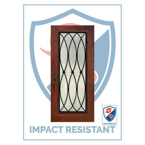 IMPACT RATED DR | Full Lite La Salle WI Grille | 6'8 - MCT09000WL-IMPDR