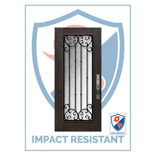 IMPACT RATED DR | Full Lite Valencia WI Grille | 6'8 - MCT09000WV-IMPDR