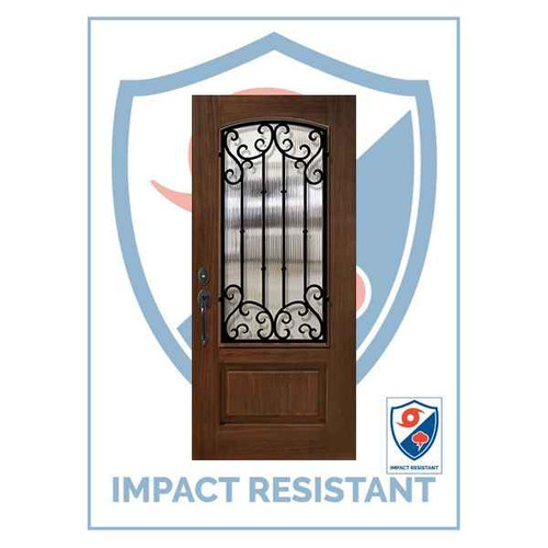 IMPACT RATED DR | Arch Lite Valencia WI Grille | 6'8