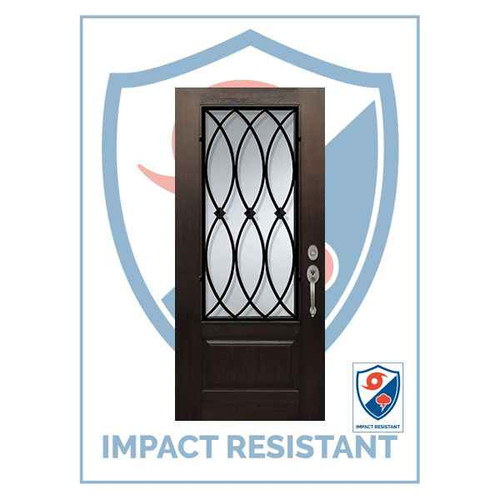 IMPACT RATED DR | 3/4 Lite La Salle WI Grille | 6'8 - MCR08000WL-IMPDR