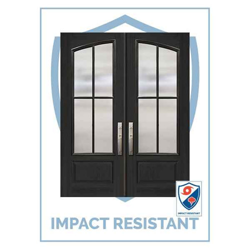 IMPACT RATED DR | Square Top Arch Lite Double SDL 4 Lite | 8' Tall - MCR93000-SDL4-IMPDR