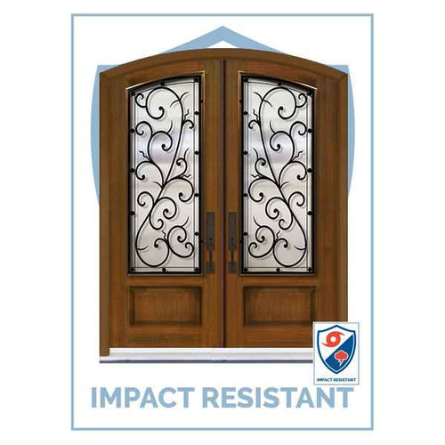 IMPACT RATED DR | Arch Top Double Bellagio WI Grille | 8' Tall - MCR91000WB-IMPDR