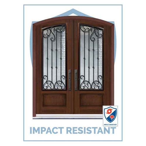 IMPACT RATED DR | Arch Top Double Valencia WI Grille | 8' Tall - MCR91000WV-IMPDR