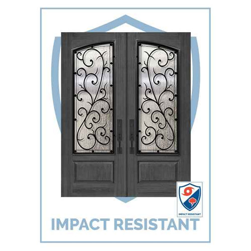 IMPACT RATED DR | Square Top Arch Lite Double Bellagio WI Grille | 8' Tall - MCR93000WB-IMPDR