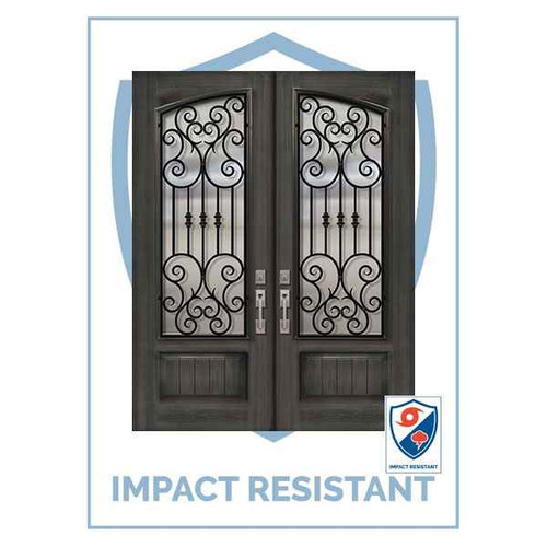 IMPACT RATED DR | Square Top Arch Lite Double Marbella WI Grille | 8' Tall - MCR93000WMB-IMPDR