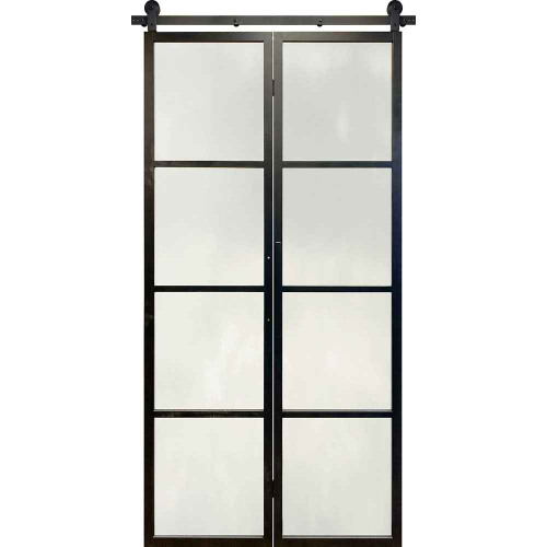 BarnCraft | 4 Lite Contemporary Metal Bifold Pair | 7' Tall - BD1670LT4