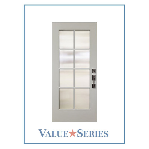 ValueSeries | Wide View Full Lite Smooth 8 Lite Flush Glazed | 6'8