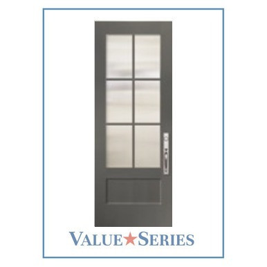 ValueSeries | 3/4 Lite 8 Lite Flush Glazed Shaker Wide View | 8'0 Tall