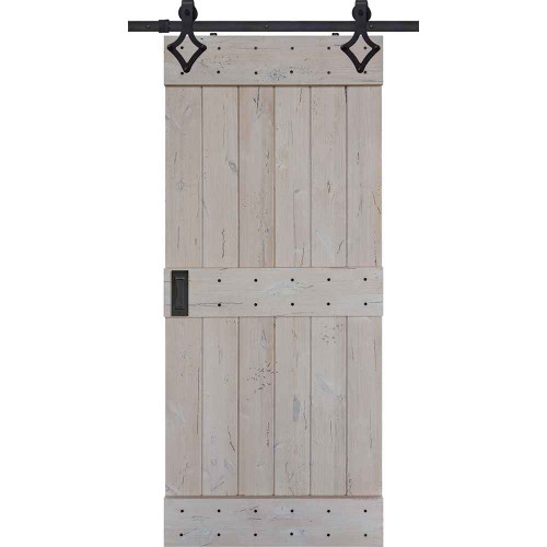 BarnCraft | Knotty Alder Mid Rail Plank Barn Door | - BDKAMRPL
