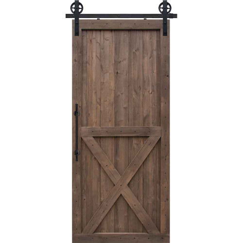 BarnCraft | Knotty Alder X Two Panel Barn Door | - BDKAX2P