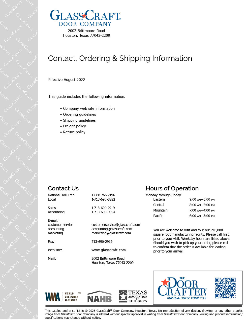 Contact, Ordering & Shipping Information