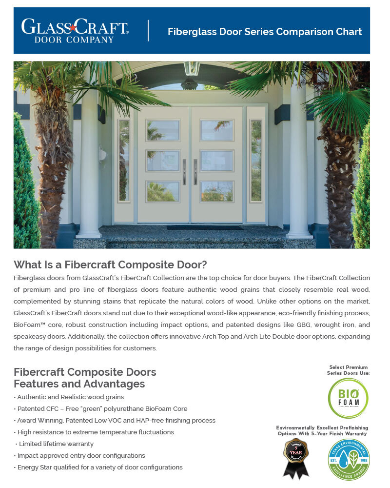 FiberCraft Composite Door Series Comparison Chart cover