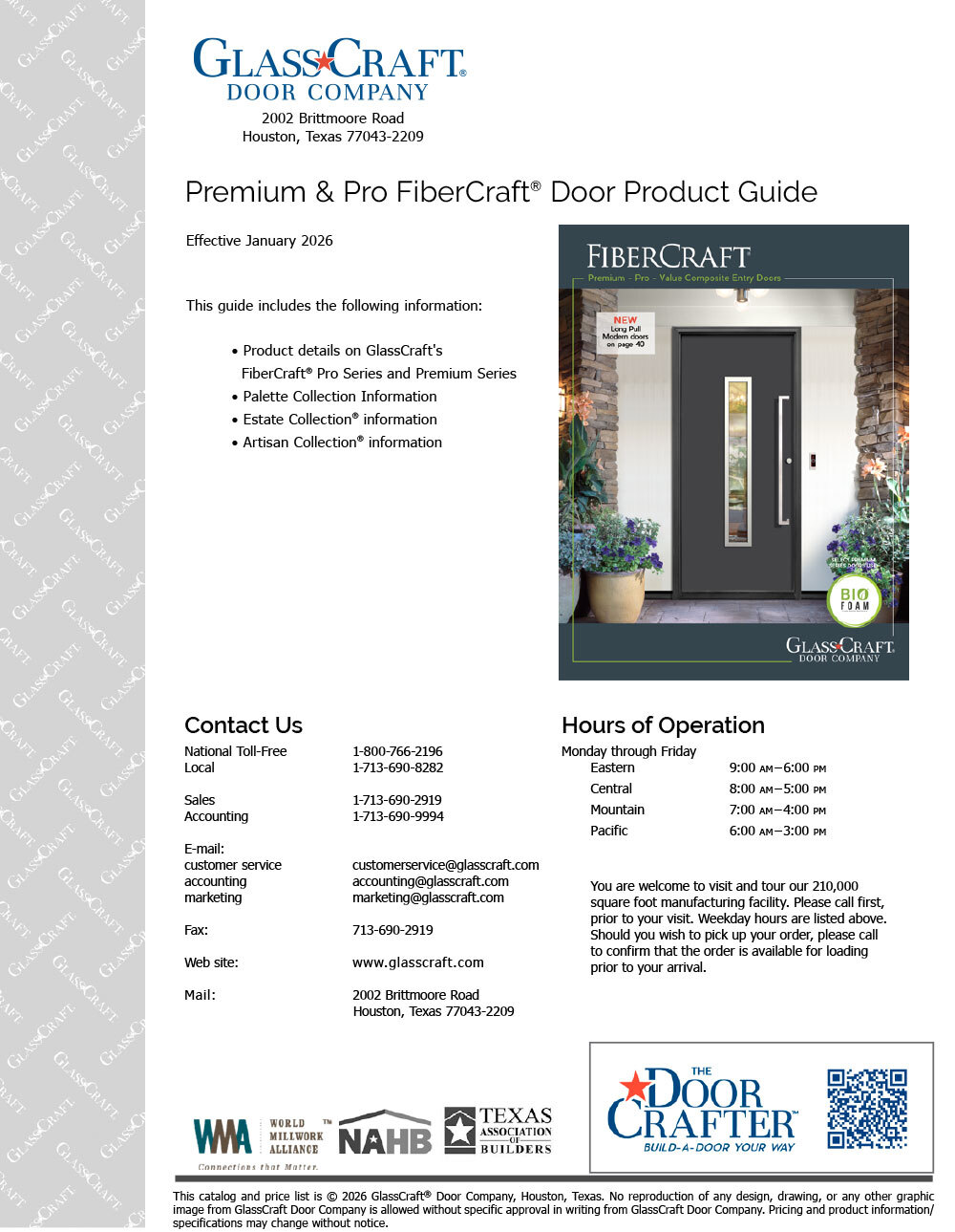 Premium & Pro FiberCraft Door Product Guide