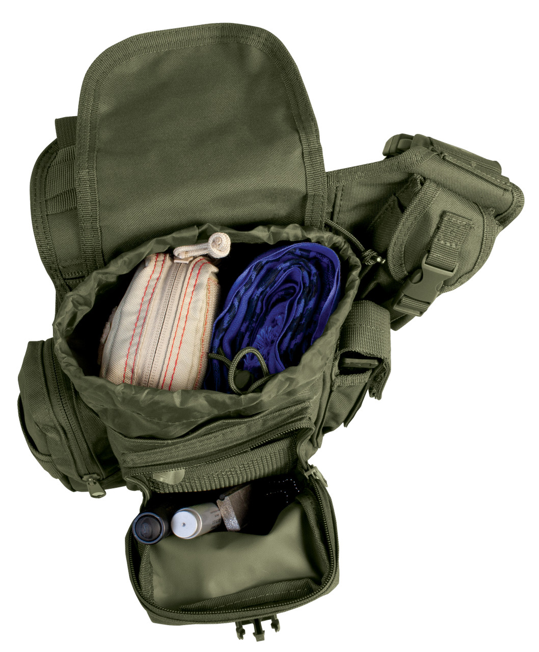 Sidekick Sling Bag - Olive Drab - Inside Loaded