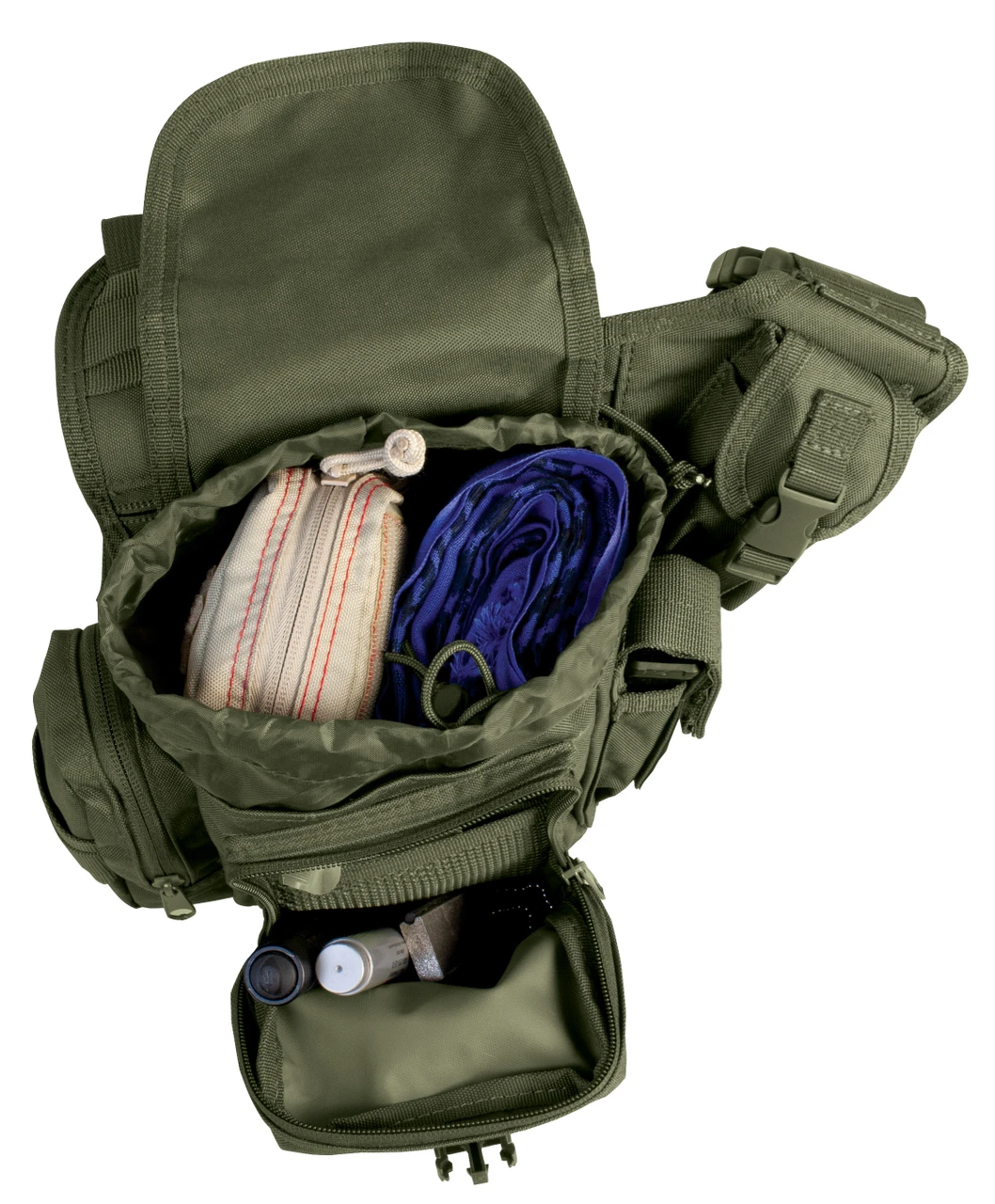 Sidekick Sling Bag - Olive Drab - Inside Loaded