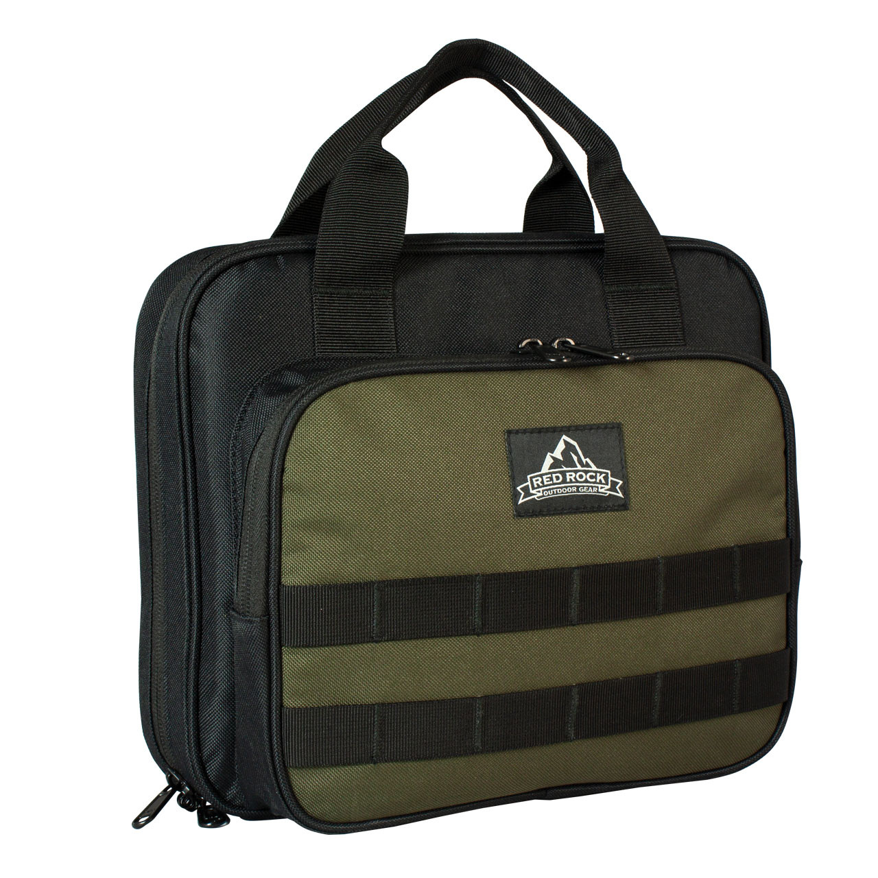 Deluxe Double Pistol Case - Front Right - Black/OD