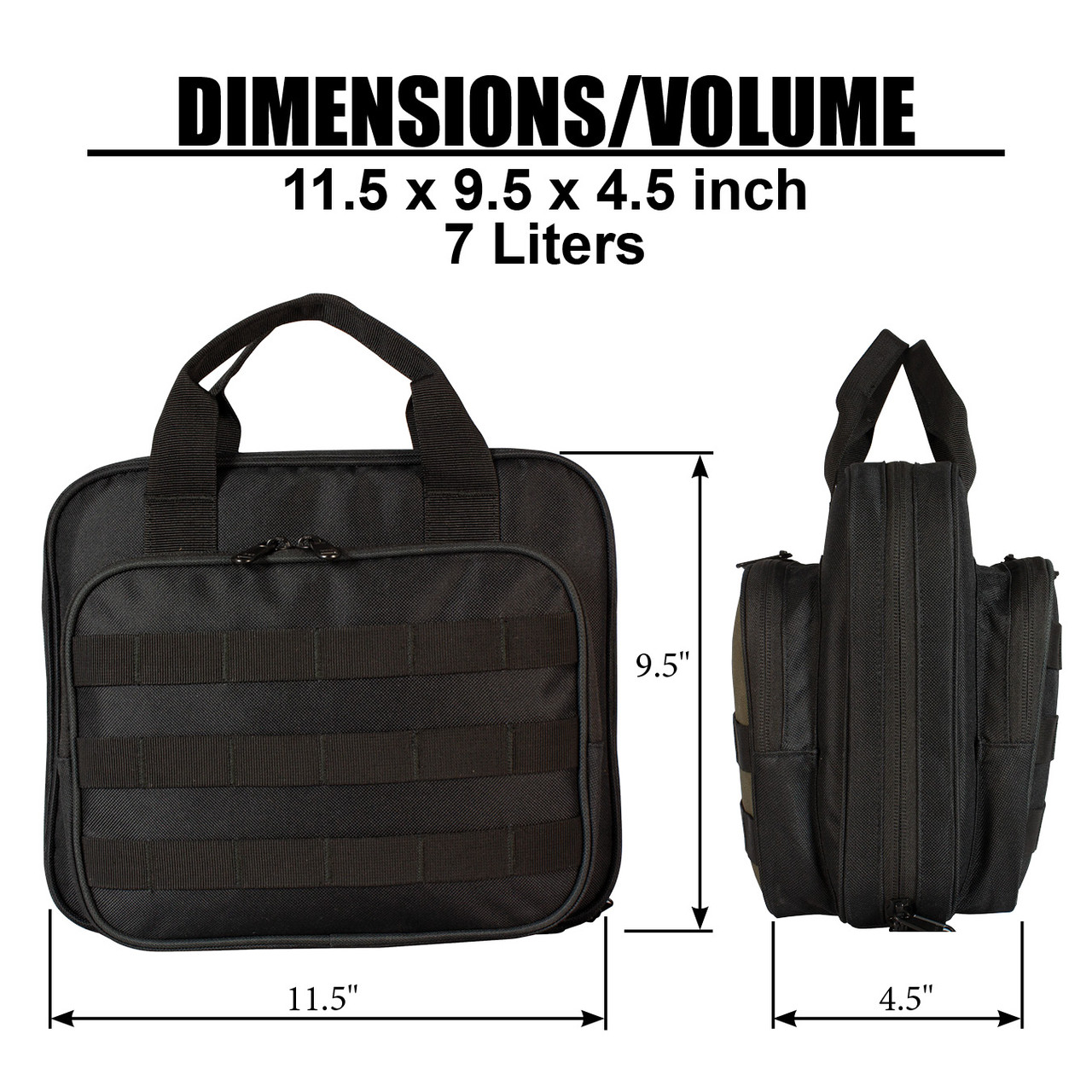 Deluxe Double Pistol Case Dimensions