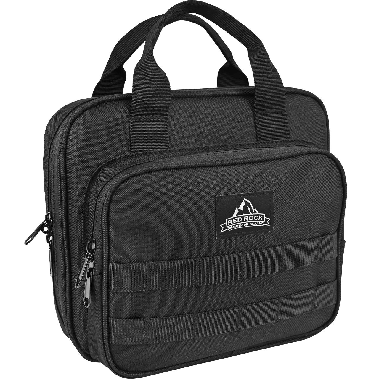 Deluxe Double Pistol Case - Front Right - Black