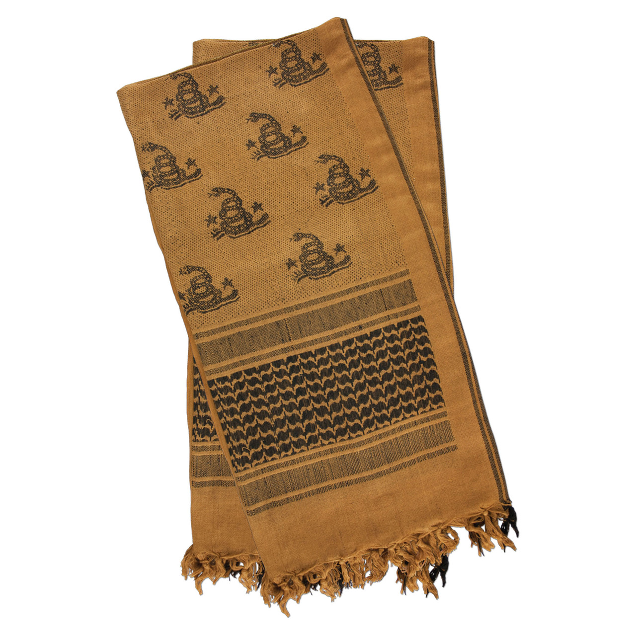 70-25 Tactical Shemagh - Dont Tread On Me - Coyote/Black