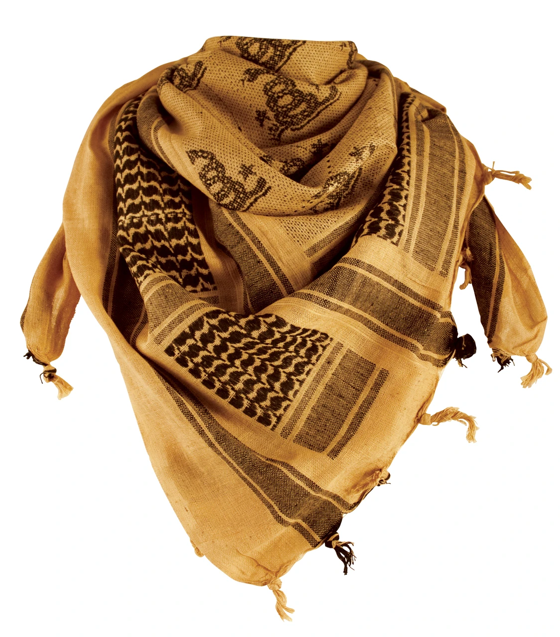70-25 Tactical Shemagh - Don't Tread On Me - Coyote/Black