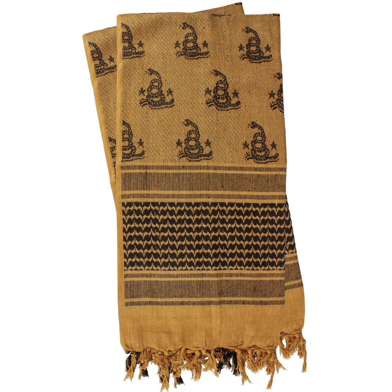 70-25 Tactical Shemagh - Don't Tread On Me - Coyote/Black