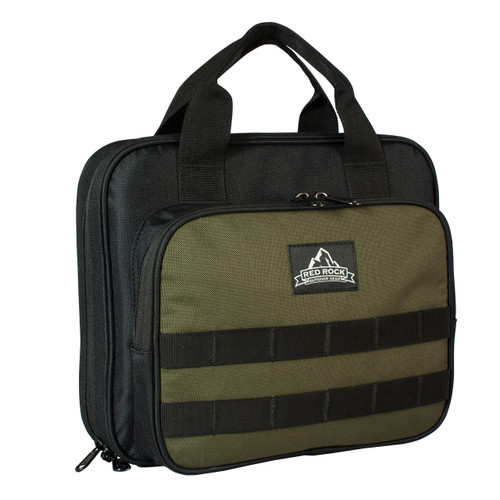 Deluxe Double Pistol Case - Front Right - Black/OD