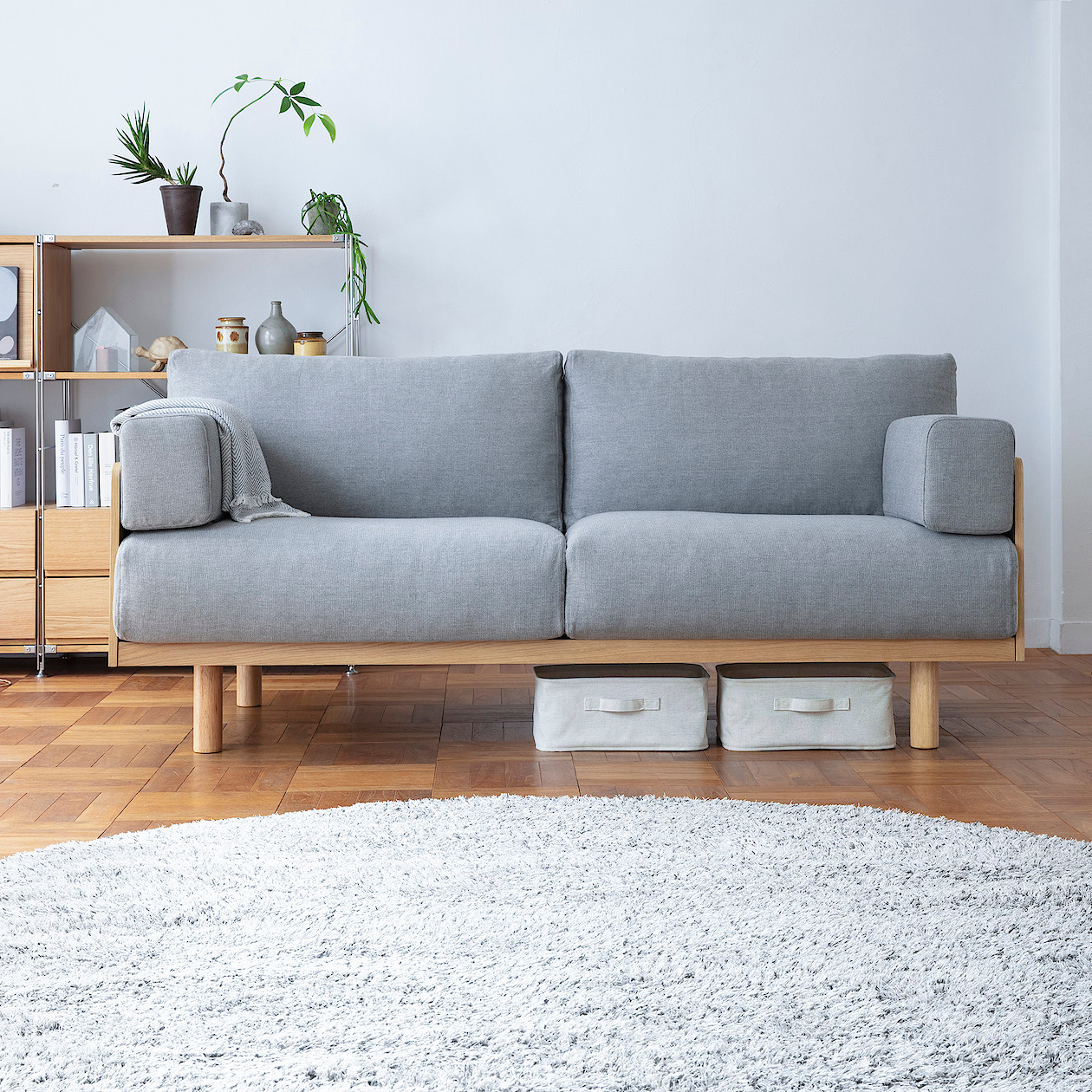 Holzsofa mit Eichenrahmen, 2‐Sitzer