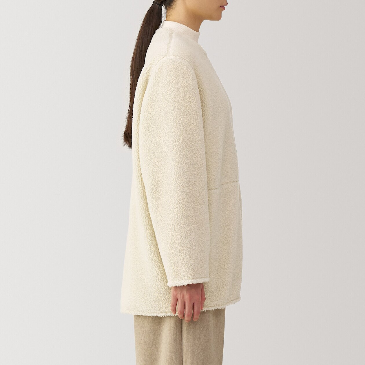 Damen Fleece‐Mantel aus Polyester MUJI - Main Image