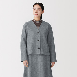 Damen-Strickjacke aus Wollmischjersey mit V-Ausschnitt