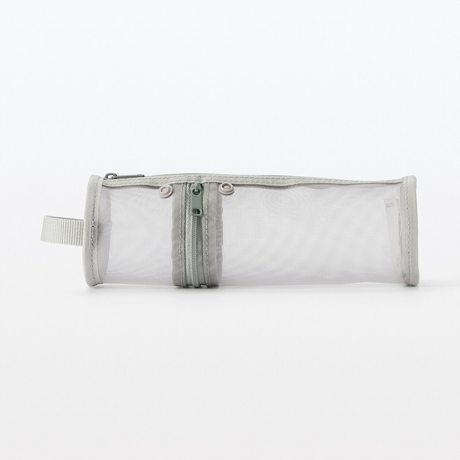 Federmappe aus Nylon‐Gitterstoff, Grau