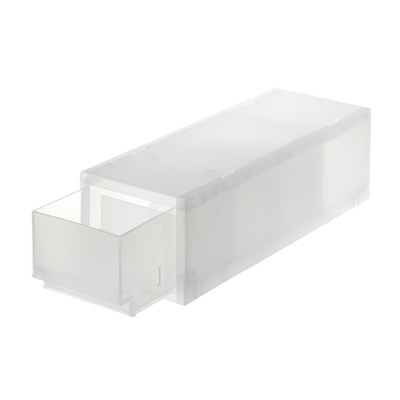 Aufbewahrungsschublade, durchsichtig, stapelbar – [14 x 37 cm] – Höhe 12 cm