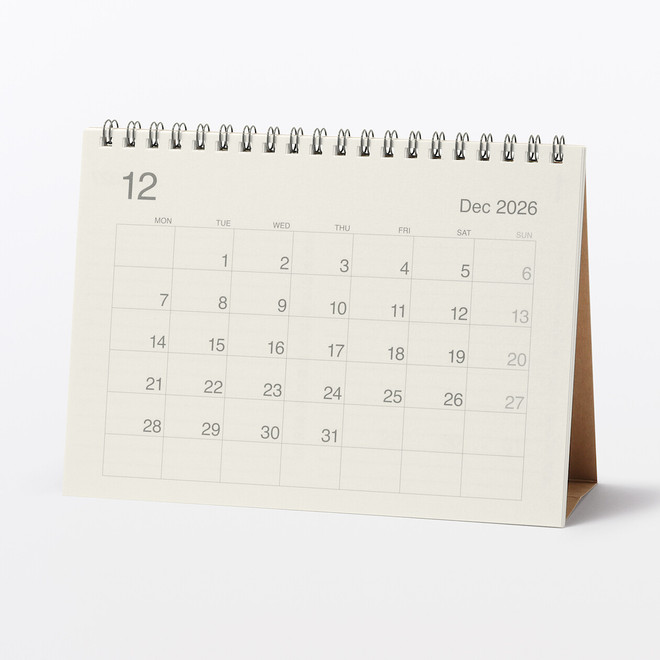 2027 Tischkalender aus Bagasse-Papier – 14,5 x 20 cm