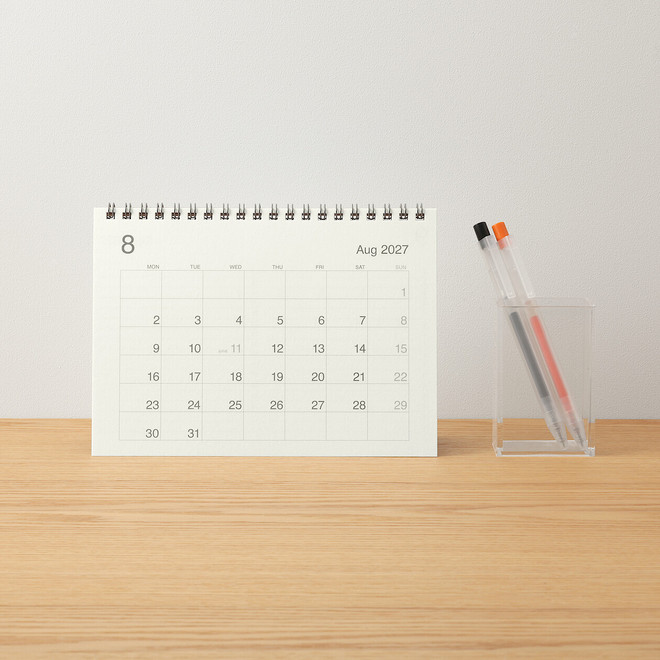 2027 Tischkalender aus Bagasse-Papier – 14,5 x 20 cm
