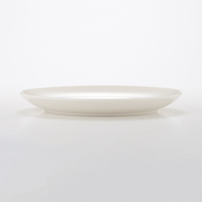 Teller aus beigem Porzellan, 19 cm