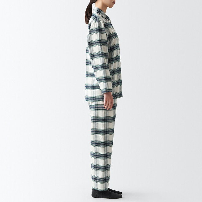Flanell‐Pyjama ohne Seitennähte 18175