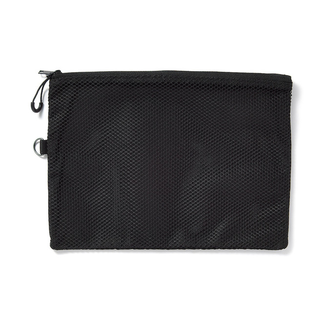 Polyester‐Tasche mit zwei Reißverschlüsse, Schwarz, L