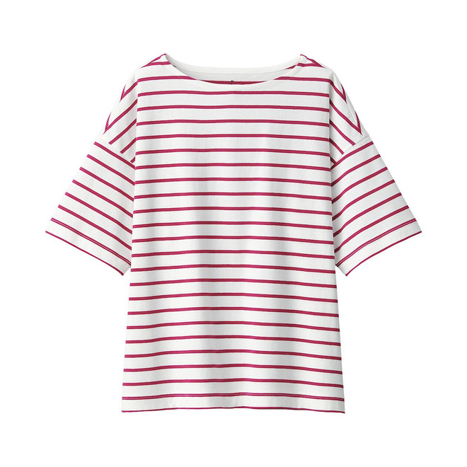 Kurzarm‐T‐Shirt aus Jersey mit U‐Boot‐Ausschnitt