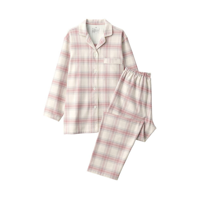 Flanell‐Pyjama ohne Seitennähte Damen